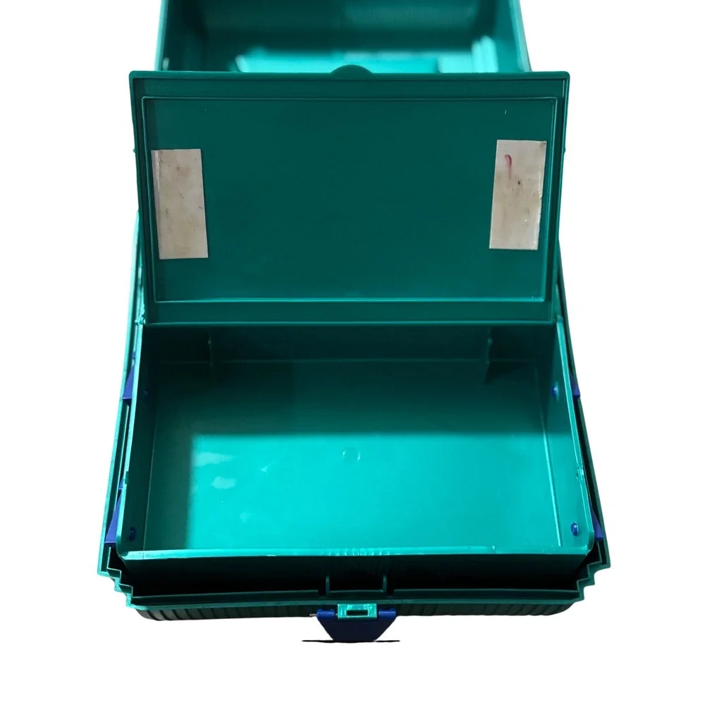 Vintage Sassaby Makeup‎ Organizer Case Teal Green Blue 90s Cosmetic Box Storage
